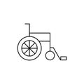 Disabled chair hospital icon. Simple line, outline vector of medicine icons for ui and ux, website or mobile application on white Royalty Free Stock Photo