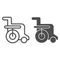 Disabled chair line and glyph icon. Wheelchair vector illustration isolated on white. Handicapped outline style design Royalty Free Stock Photo