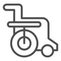 Disabled chair line icon. Wheelchair vector illustration isolated on white. Handicapped outline style design, designed Royalty Free Stock Photo