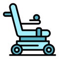 Disabled electric wheelchair icon vector flat