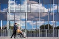 Disabled grandfather and his grandchild Royalty Free Stock Photo