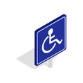 Disabled handicap icon, isometric 3d style