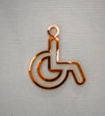 Disabled Handicap Icon made of copper on white