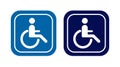 Disabled handicap icon. Man in a wheelchair symbol. Sign parking vector Royalty Free Stock Photo