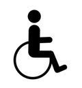 Disabled handicap icon vector black symbol illustration on white Royalty Free Stock Photo