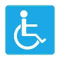 Disabled handicap icon, wheelchair parking sign isolated Royalty Free Stock Photo