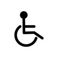 Disabled handicap icon, wheelchair parking sign isolated Royalty Free Stock Photo