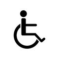 Disabled handicap icon, wheelchair parking sign isolated Royalty Free Stock Photo