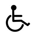 Disabled handicap icon, wheelchair parking sign isolated Royalty Free Stock Photo