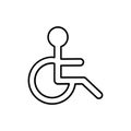 Disabled handicap icon, wheelchair parking sign vector illustration isolated on white background Royalty Free Stock Photo