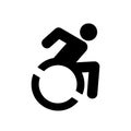 Disabled Handicap Icon. Wheelchair user vector symbol isolated on white background. Vector EPS 10 Royalty Free Stock Photo