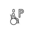 Disabled handicap line icon