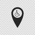 Disabled Handicap in map pointer icon isolated on transparent background. Invalid symbol Royalty Free Stock Photo