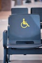 Disabled Handicap sign on a chair for people with disabilities