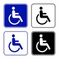 Disabled handicap symbol, wheelchair sign Royalty Free Stock Photo