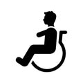 Disabled, handicap, wheelchair icon. Black vector graphics