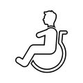 Disabled, handicap, wheelchair outline icon. Line art vector