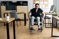 Disabled Handicapped Businesswoman In Wheelchair