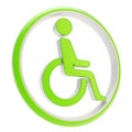 Disabled handicapped person icon emblem isolated