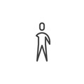 Disabled human without arm line icon