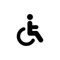 Disabled icon in black. Wheelchair symbol. Handicapped. Disability. Vector EPS 10. Isolated on white background