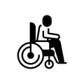 Black solid icon for Disabled, having a disability and handicap