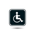 Disabled icon vector illustration. wheel chair Royalty Free Stock Photo