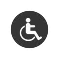 Disabled icon vector illustration. wheel chair Royalty Free Stock Photo