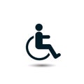 Disabled icon vector. wheel chair symbol Royalty Free Stock Photo