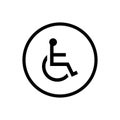 Disabled Icon Vector Isolated on White Background. Handicap Symbol Illustration Royalty Free Stock Photo