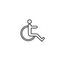 Disabled Icon vector. Simple flat symbol. Perfect Black pictogram illustration on white background.EPS 10 Royalty Free Stock Photo