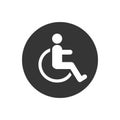 Disabled icon vector. wheel chair symbol Royalty Free Stock Photo