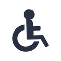 Disabled icon vector, wheel chair symbol. Disabled Icon vector. Simple flat symbol. Perfect Black pictogram illustration Royalty Free Stock Photo