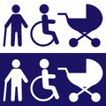 Disabled Icons for design.Vector.White in blue begraund.