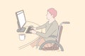 Disabled individual at work concept