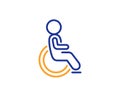 Disabled line icon. Handicapped wheelchair sign. Vector Royalty Free Stock Photo