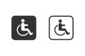 Disabled line icon set vector. wheel chair symbol Royalty Free Stock Photo