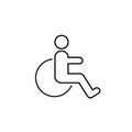 Disabled line icon vector illustration. wheel chair Royalty Free Stock Photo