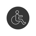 Disabled line icon vector illustration. wheel chair symbol Royalty Free Stock Photo