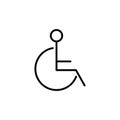 Disabled line, linear icon. sign design. wheelchair icon icon design template. Trendy style, vector eps 10. Icon pictogram