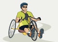 Disabled man on a bicycle