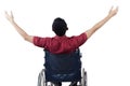 Disabled man enjoy freedom on wheelchair Royalty Free Stock Photo