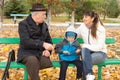 Disabled man with his daughter and grandson