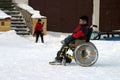 Disabled man in Mount Erciyes ski area