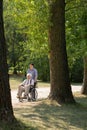 Disabled man in the park Royalty Free Stock Photo