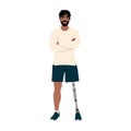 Disabled man with a prosthetic leg crossed arms Royalty Free Stock Photo