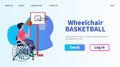 disabled man in wheelchair play basketball people with disabilities physical activity rehabilitation concept horizontal Royalty Free Stock Photo