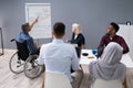 Disables Businessman Giving Presentation Royalty Free Stock Photo