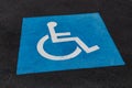 Disabled parking blue/white sign Royalty Free Stock Photo