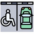 Disabled parking permit ucon, Parking lot related vector